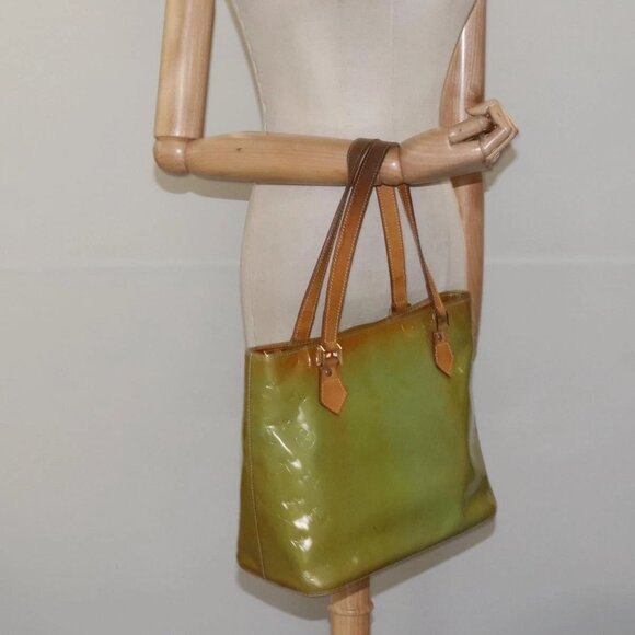 LOUIS VUITTON Monogram Vernis Houston Hand Bag Baby Blue - Picture 14 of 16